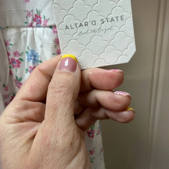 Altar'd State White Floral Puff Sleeve Maxi Dress - Picture 5 of 10